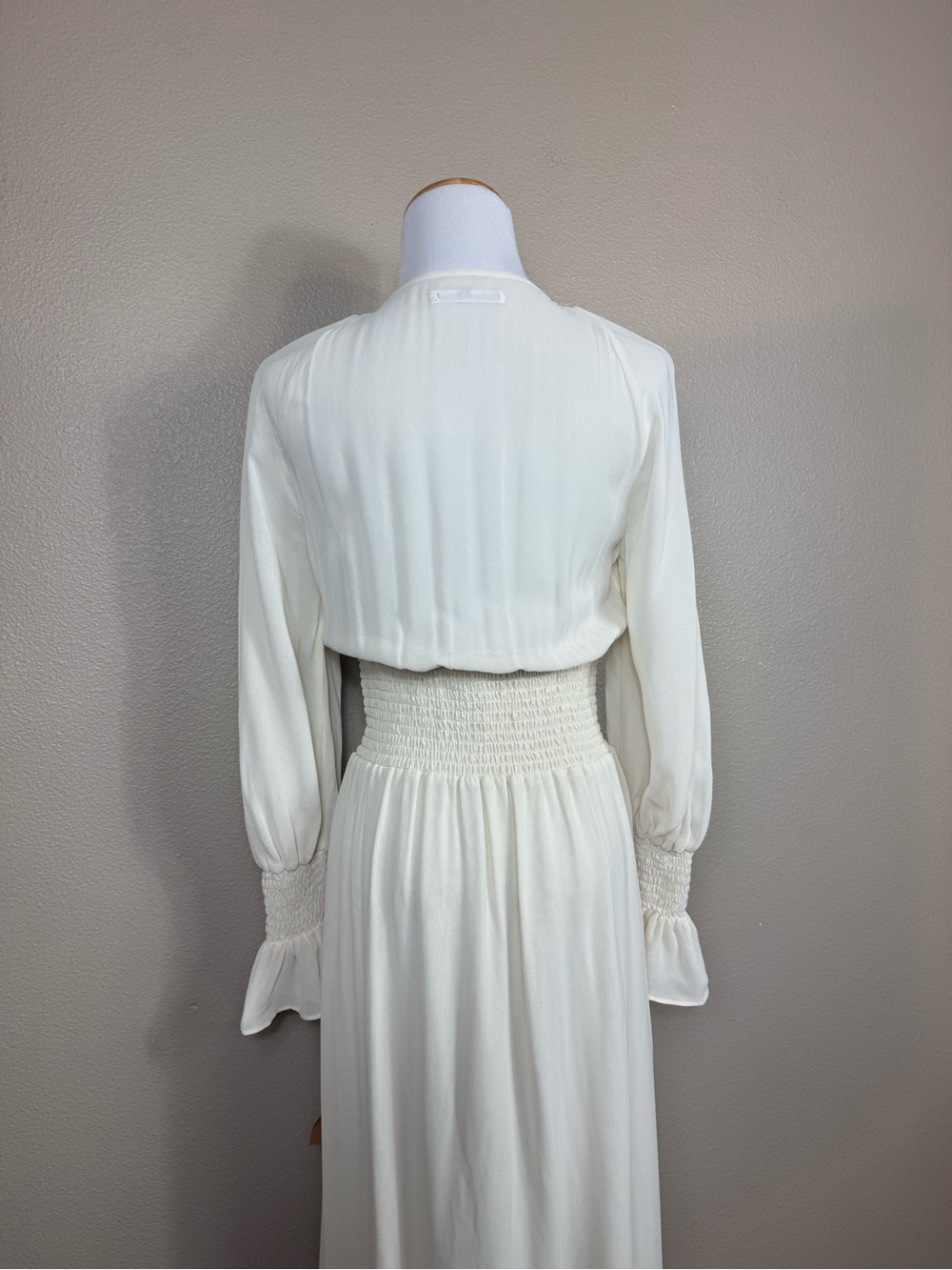 NWT Reformation Fia Midi Dress Smocked Waist Summery Cream White Size‎ 0 C - Picture 11 of 15